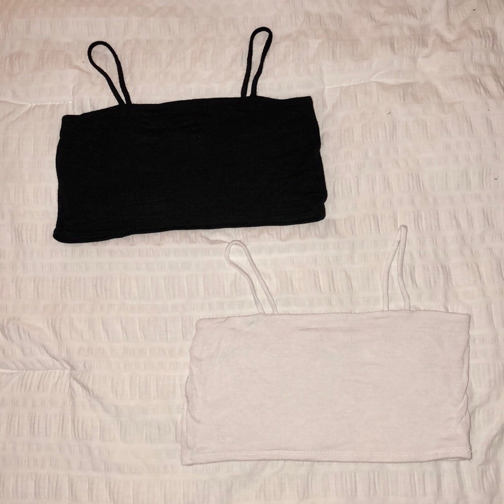 Crop top white and black